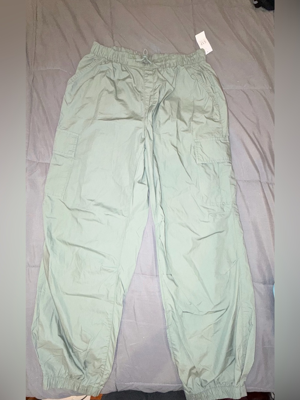 NWT Gap Kids Sage Green Cargo Jogger Pants XXXL (18-20) Drawstring